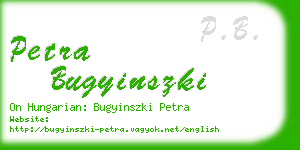 petra bugyinszki business card